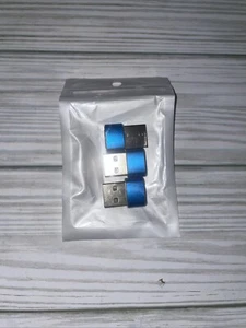 3 Pack Blue USB C Female to USB Type A Male Port Converter Adapter Set - Picture 1 of 3