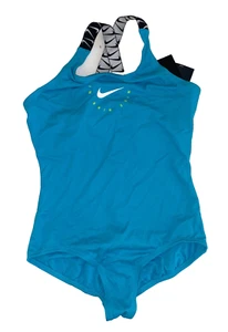 Nike Girls Crossback One Piece Swimsuit Aqua Blue Size Large - Picture 1 of 3