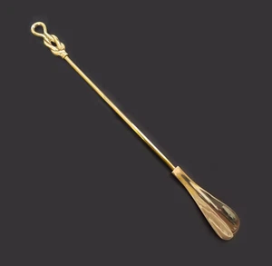 Shoe Horn Handmade Brass Carved Patterned Long Luxury and Functional Decor Home - Picture 1 of 4