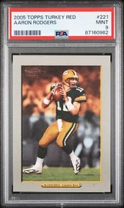 Aaron Rodgers 2005 Topps Turkey Red #221 Green Bay Packers Rookie RC - PSA 9 - Picture 1 of 2