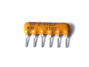 4K7, 3x 4,7K, 2%, 6pol. bei 70° 0,3W, BOURNS, Arrays, 4606X-102-472LF, 25 Stück - Picture 1 of 2