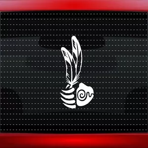 Bear Paw #15 Native American Car Decal Window Sticker Feather Wolf (20 COLORS!) - Picture 1 of 1