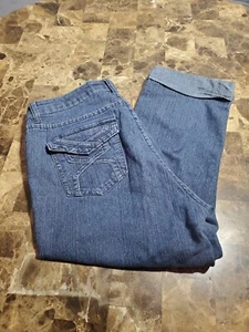 Salt Works Pants Women's 8 Capri Jeans Dark Blue Denim Mid-Rise Jeans - Picture 1 of 9