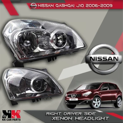 NISSAN QASHQAI J10 2006-2009 RIGHT DRIVER SIDE HEADLIGHT XENON 26010JD01A OEM  - Image 1 of 4