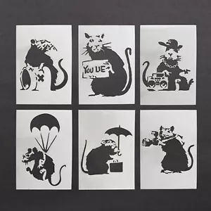 Banksy Rat Schablone Mylar Blatt Malerei Wandkunst Handwerk Airbrush 190 Mikrometer - Bild 1 von 7