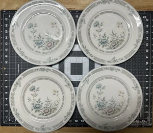 Vintage Noritake VersaTone SANTIAGO Flowers Dinner Plates 9307W41 Japan Set of 4 - Picture 1 of 7