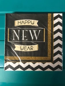 Happy New Year Abendessen Servietten Neu 12 7/8 x 12 3/4 16 Stück 1 Packung - Bild 1 von 2