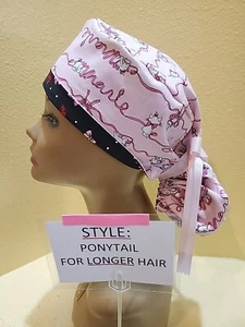 Marie Aristocats Women's Ponytail Surgical Scrub Hat/Cap Handmade - Picture 1 of 9
