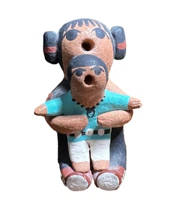 Karen Tenorio Storyteller Signed Native American Clay Pottery Mother 1 Baby - Picture 1 of 6