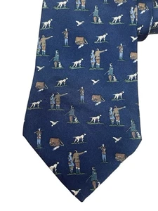 Vintage Polo Ralph Lauren Vogel Jagd Hunde 100 % Seide Krawatte handgefertigt USA - Bild 1 von 18