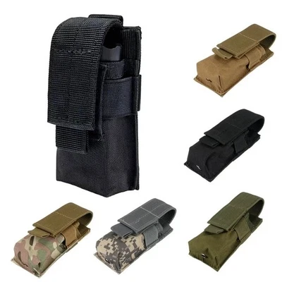 Portable Tactical Molle Flashlight Holder Belt Holster Pouch Torch Carry Case t - Image 1 of 4
