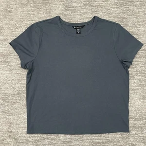 Camisa Athleta Para Mujer XL Azul Manga Corta Firma Acanalada Corta Camiseta Entrenamiento Yoga - Imagen 1 de 9