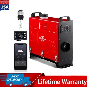 Calentador de aire diésel 8KW 12V/24V APP Bluetooth y adaptador de CA de 110V para interiores de autocaravana - Imagen 1 de 12