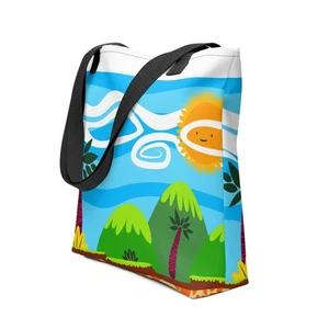 Mountain Landscape Tote Bag Double Sided Polyester Reusable Shopping | Fun Gift - Picture 1 of 1