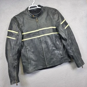 Chaqueta de Motocicleta Personalizada Bilt Para Hombre 42 Gris Cuero Acolchada Café Corredor Moto LEER - Imagen 1 de 22