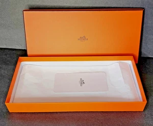 Hermès Orange Long Gift Box with Tissue & Card – Luxury Packaging 11.25" - Picture 1 of 5