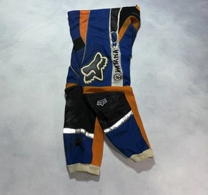 Vintage FOX Racing Yamaha 360 Pants Size 34 Blue MX Motocross Distressed Y2K - Picture 1 of 15