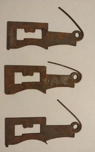 Mortise Door Lock Parts Spindle Setback Key Locking Plate Antique 1800s Lot of 3 - Picture 1 of 9