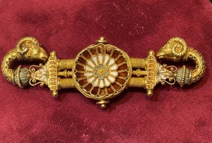 Etruscian Revival Brosche Brooch 14 kt Gold antik Italien antique - Bild 1 von 6