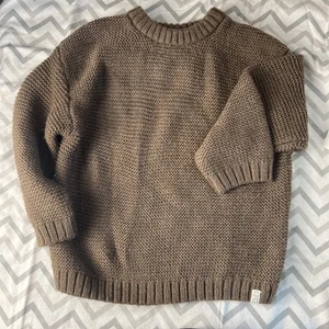 Maglione Zara bambino maglia cavo unisex 2-3 anni polsino a costine colletto classico marrone - Foto 1 di 8