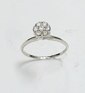 Vintage 14K White Gold 1/4 Tcw. Diamond Woman’s Ring Size 9 - Picture 1 of 6