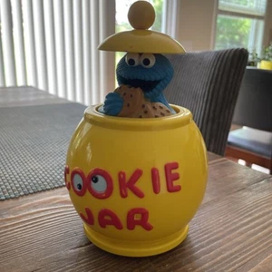 Illco Press N Go Cookie Jar with Cookie Monster Works Vintage Sesame Street - Picture 1 of 8
