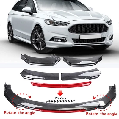 Carbon Fiber Style Front Bumper Lip Spoiler Splitter Body For Ford Mondeo Fusion Foto 1 de 4