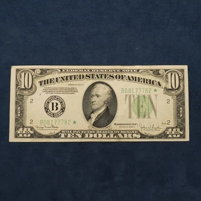 1934-D $10 Federal Reserve Star Note New York (Fr 2009-B) - Free Shipping USA - Image 1 of 4