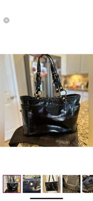 Coach ‘07 gallery tote black calf patent leather +dustbag - Image 1 of 4