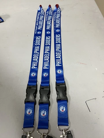 Philadelphia 76ers Basketball NBA Lot Of 3 Lanyard Key Ring Keychain Safety Clip Cover