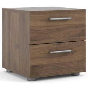 Tvilum Nightstand 2-Drawer Storage Contemporary Particle Board Walnut Brown - Picture 1 of 10