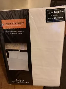 100% Cotton Soft Brushed Flannelette Fitted Sheet Super King size cream new - Picture 1 of 4