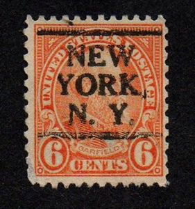 USA, SCOTT # 638, PRECANCEL NEW YORK, NY, JAMES GARFIELD 1927 IN GOOD CONDITION - Picture 1 of 1