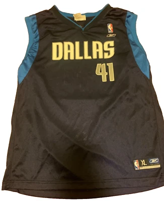 Camiseta Dirk Nowitzki Talla Juvenil XL Reebok #41 Vintage Y2K Azul De Colección Foto 1 de 4