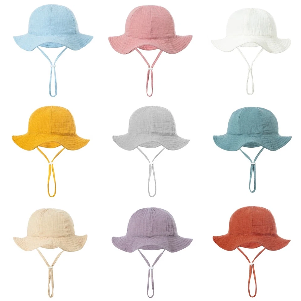 Niños Bebé Sombrero para el Sol Verano Sombrero Cubo Niño Niña Niño Unisex Gorra de Playa 3-12 Meses Foto 1 de 4