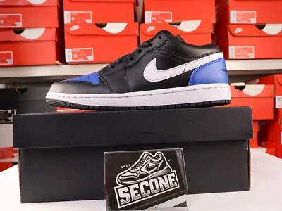 Nike Air Jordan 1 Low Black Game Royal White 553558-042 Men's New - Image 1 of 4