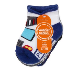 Wonder Nation Boys Shorty Sock, 6 pack - Picture 1 of 4