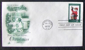 USA FDC SC #1472 CHRISTMAS 1972 by ArtCraft (green). - Picture 1 of 1