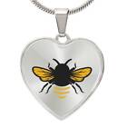 Graphic Heart Pendant + Necklace - Queen Bee
