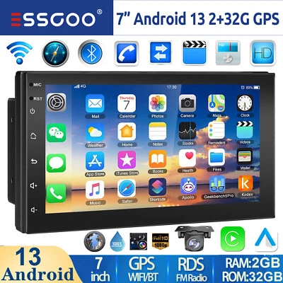 2DIN Android 13 2+32G Carplay Autoradio Radio de Coche Bluetooth GPS Wifi Cámara - Imagen 1 de 4