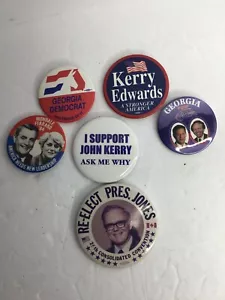 Political Button Lot, Kerry Edward’s, Mondale Ferraro, Gore Lieberman, Georgia - Picture 1 of 2