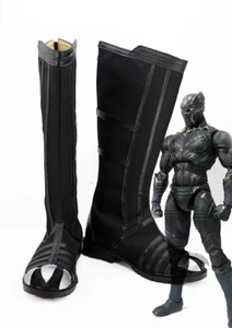 Black Panther Cosplay Costume Costumes Shoes Boots Boot Captain America - Picture 1 of 4
