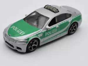 Matchbox Superfast BMW M5 German Police Polizei silver - green. Thailand base - Picture 1 of 3