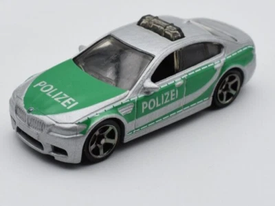 Matchbox Superfast BMW M5 German Police Polizei silver - green. Thailand base - Image 1 of 3