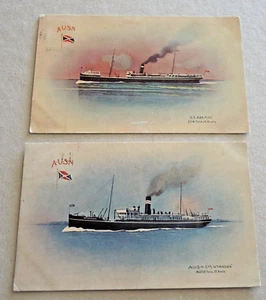2 SHIPPING LINE POSTCARDS AUSN SS ARAMAC & WYANDRA 1910 #15 - Picture 1 of 2
