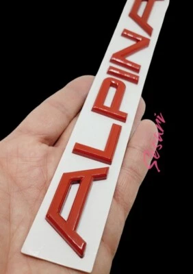 alpina logo Heck emblem BADGE B7 B9 B11 METALL Rot Matt sticker bmw Aufkleber  - Bild 1 von 3