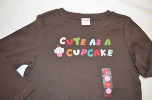 Gymboree Sweet CUPCAKE CUTIE Brown Top "Cute as a Cupcake" NWT 3 4 5 6 7 8 10 - Picture 1 of 2