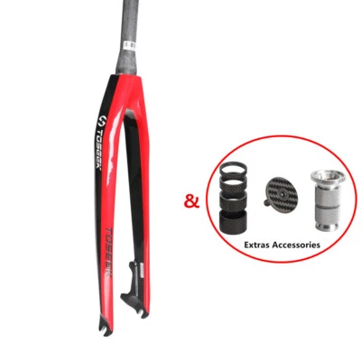 TOSEEK Carbon Fiber Bicycle Fork 26/27.5/29in MTB Bike Tapered Rigid Fork 28.6mm - Image 1 of 4