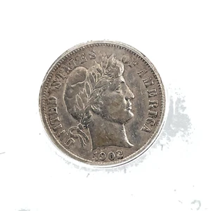 1902 P  BARBER DIME ANACS XF 40 Details -Cleaned - Picture 1 of 6