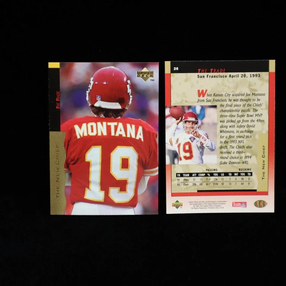 1995 Joe Montana Kansas City Chiefs S. F. 49ers Career Box Set Upper Deck #26 - Image 1 of 1